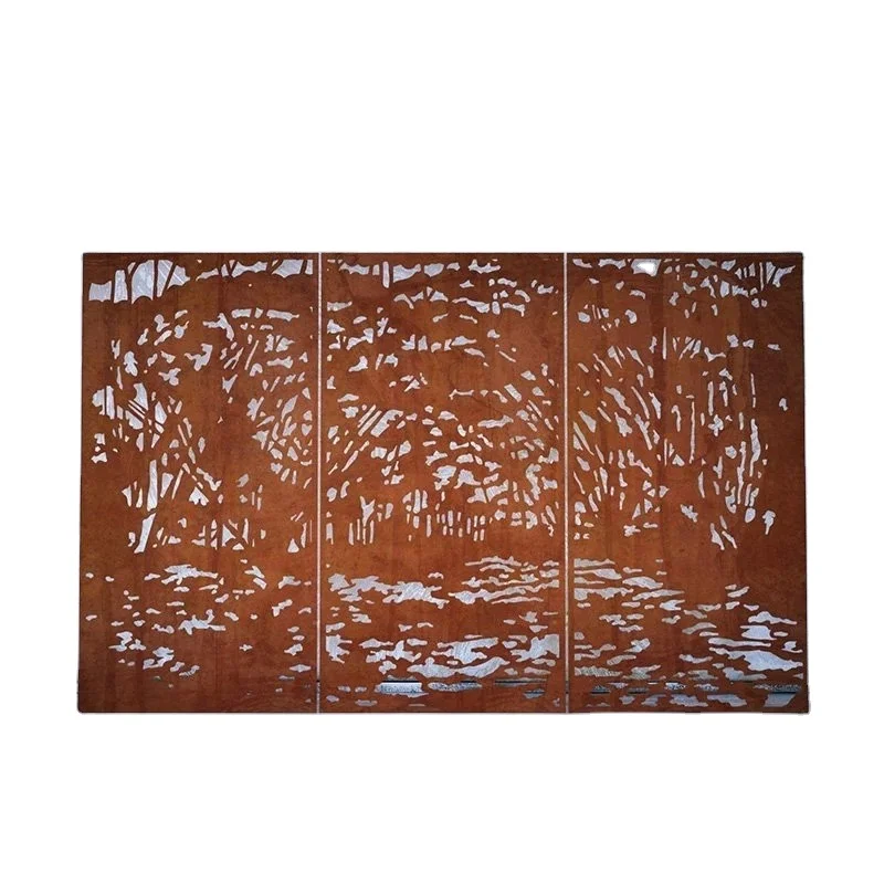 High Quality Outdoor Decoration Laser Cut Metal Screen Corten Steel  screens room dividers Fence