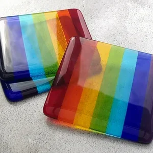 Rainbow Glass Coaster Tableware Table Decoration Coasters Print Glass Rainbow Memorial Remembrance Keepsake Grave Marker Gift