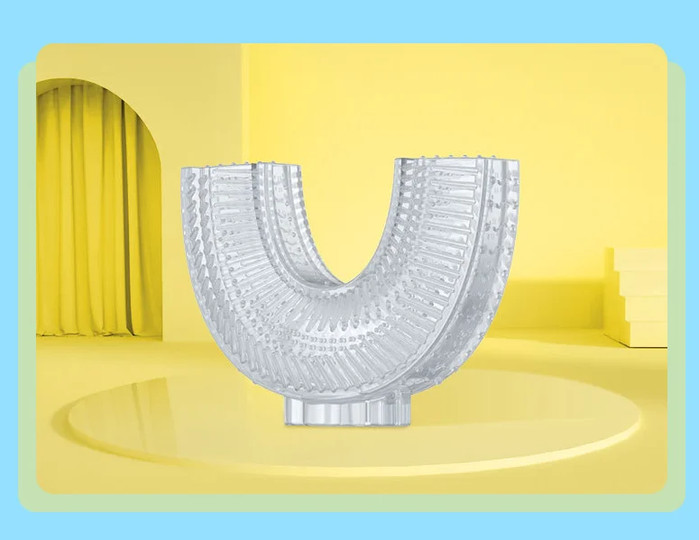 Оптовая продажа, сменная Экологически чистая Силиконовая зубная щетка U-образной формы, безопасная для пищевых продуктов, сменные головки