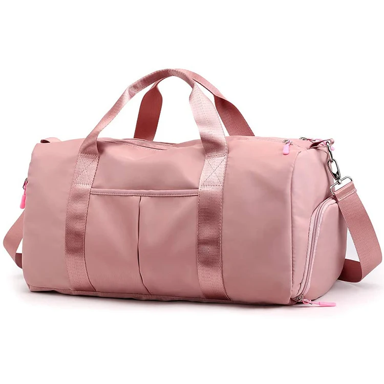 Overnight Duffel Bag Custom Gym Sports Travel Waterproof Pink Duffle Bag for Women (1600197241795)