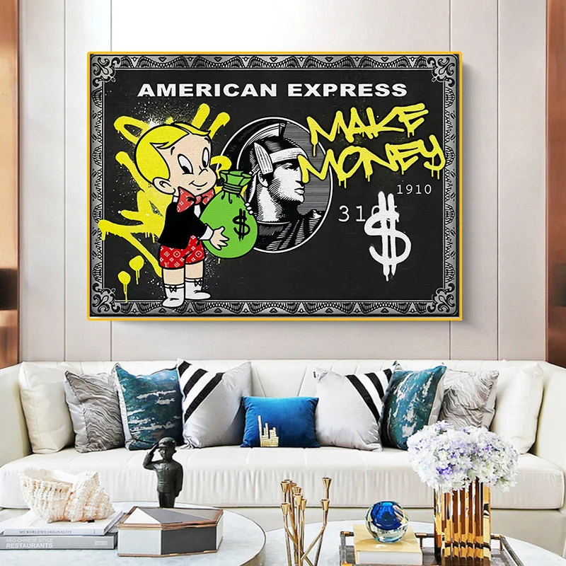 Alec Monopoly Money Graffiti Art Paintings On The Wall Art Posters And Prints Monopoly Dollar Wall Art Picture Modern Home Decor