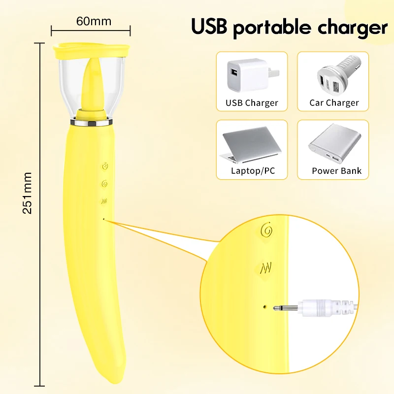 2024 New Design Banana 3 in 1 Sucking Tongue Licking & Vibration G-spot Vibrator Adult Sex Toys Good Gift for Women
