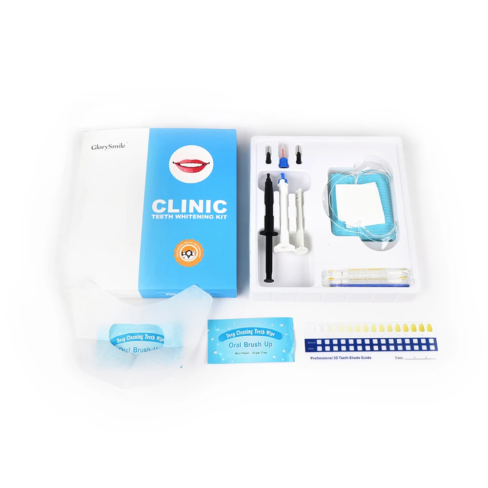 Профессиональный стоматологический набор для отбеливания зубов 35% HP GlorySmile Clinic с нагрудником и частным логотипом