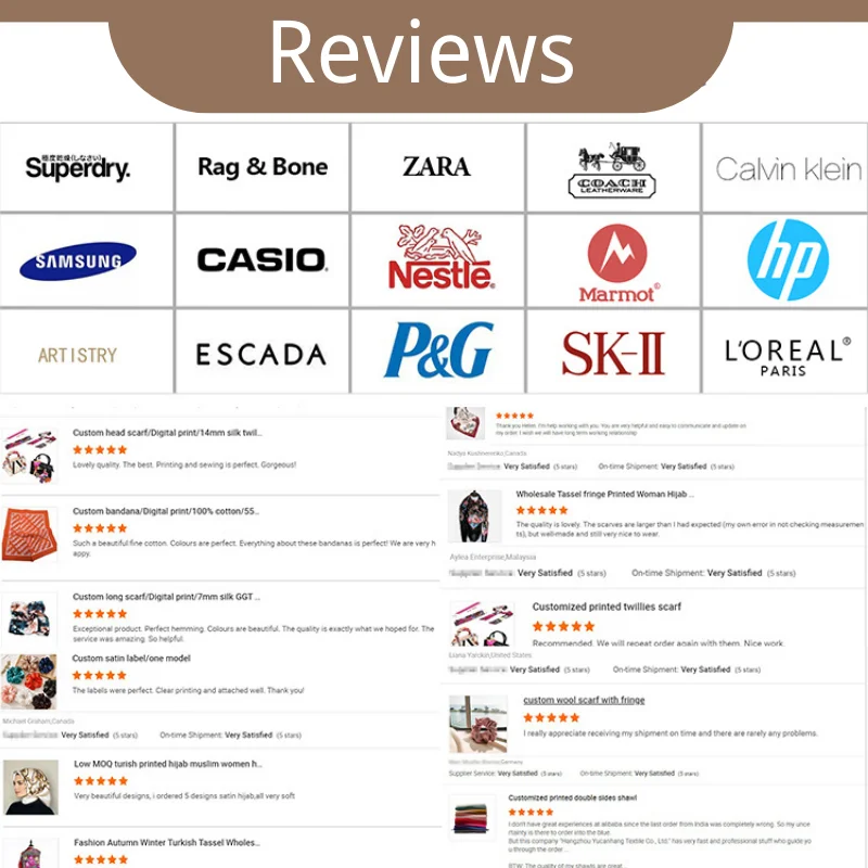 Fast shipping Custom logo printing silk scarf for women 70x70