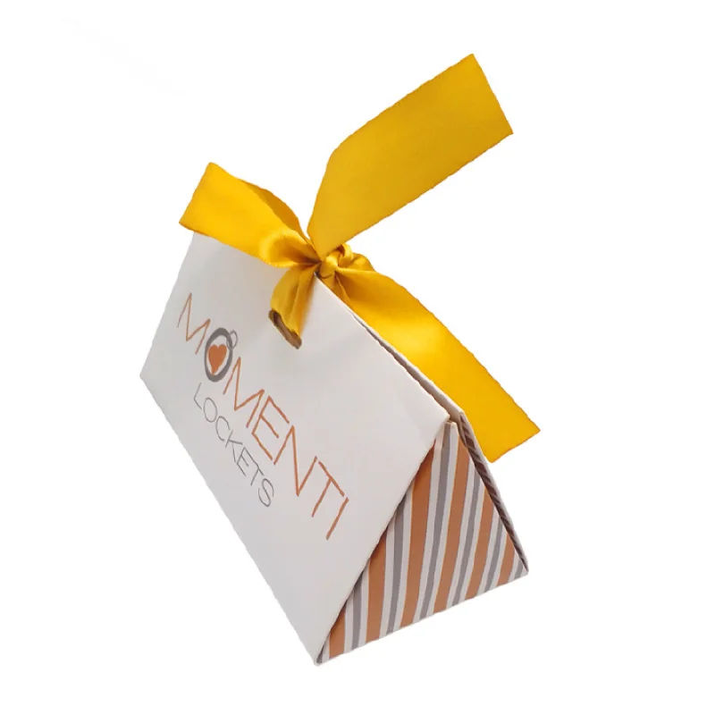 Special shape packaging box with ribbon can be folder easy to transport paper gift box matte lamination available