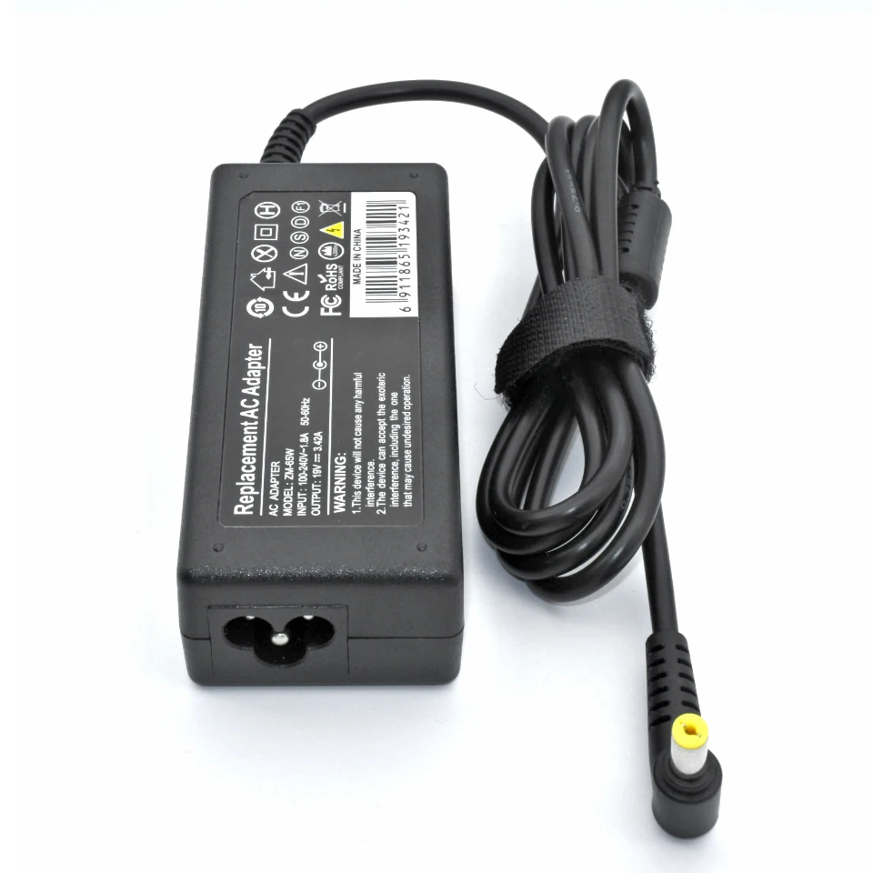 Professional laptop ac dc adapter charger for acer aspire 19v 3.42a 65w adaptor