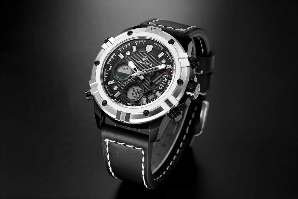 GOLDENHOUR analog waterproof custom minimalist japan mi quartz stainless multifunctional digital sports watches for men