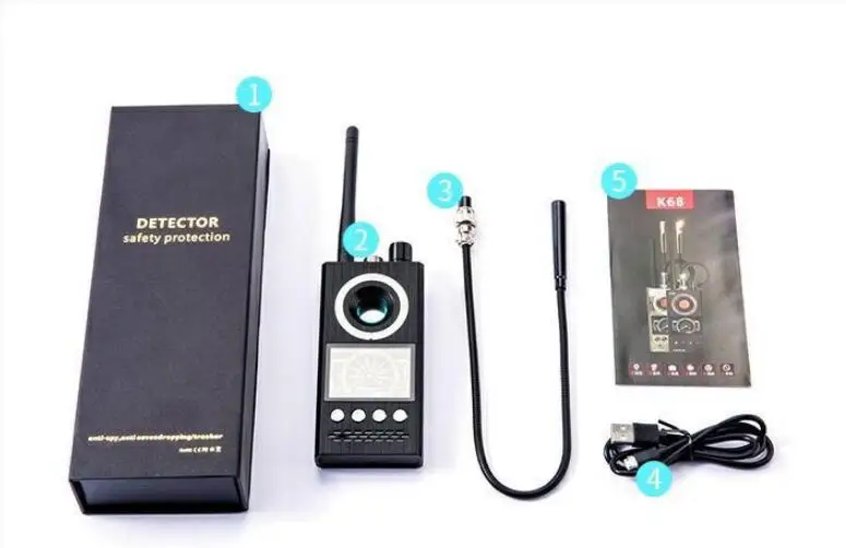 
Hot Sale high standard Wireless Hidden Camera RF Scanner Detector Spy Camera Finder Bug Detector K68 