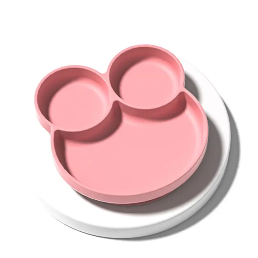 
China Made Baby Silicon Plate Tableware Suction Feeding Divided Bowls And Plates Silicone Baby Bowl 
