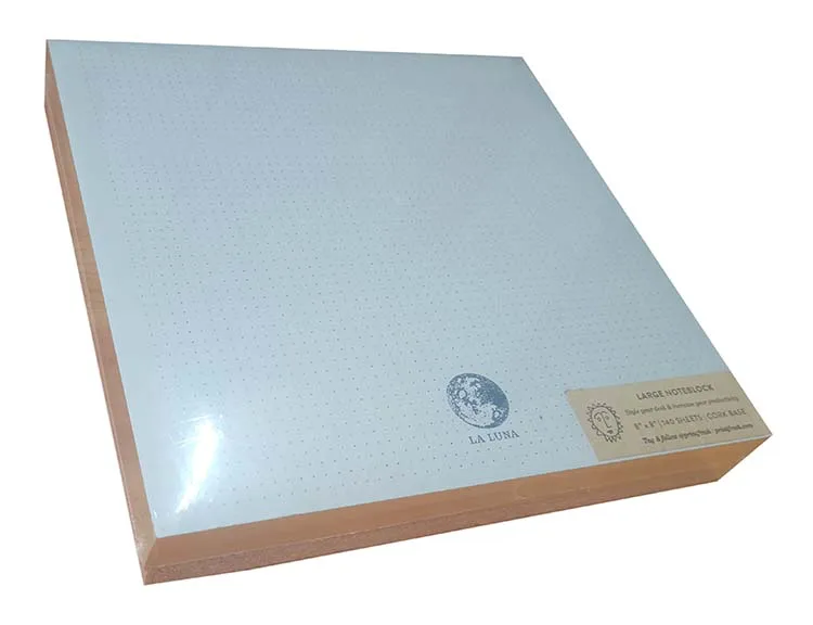 tear off note block with cork base