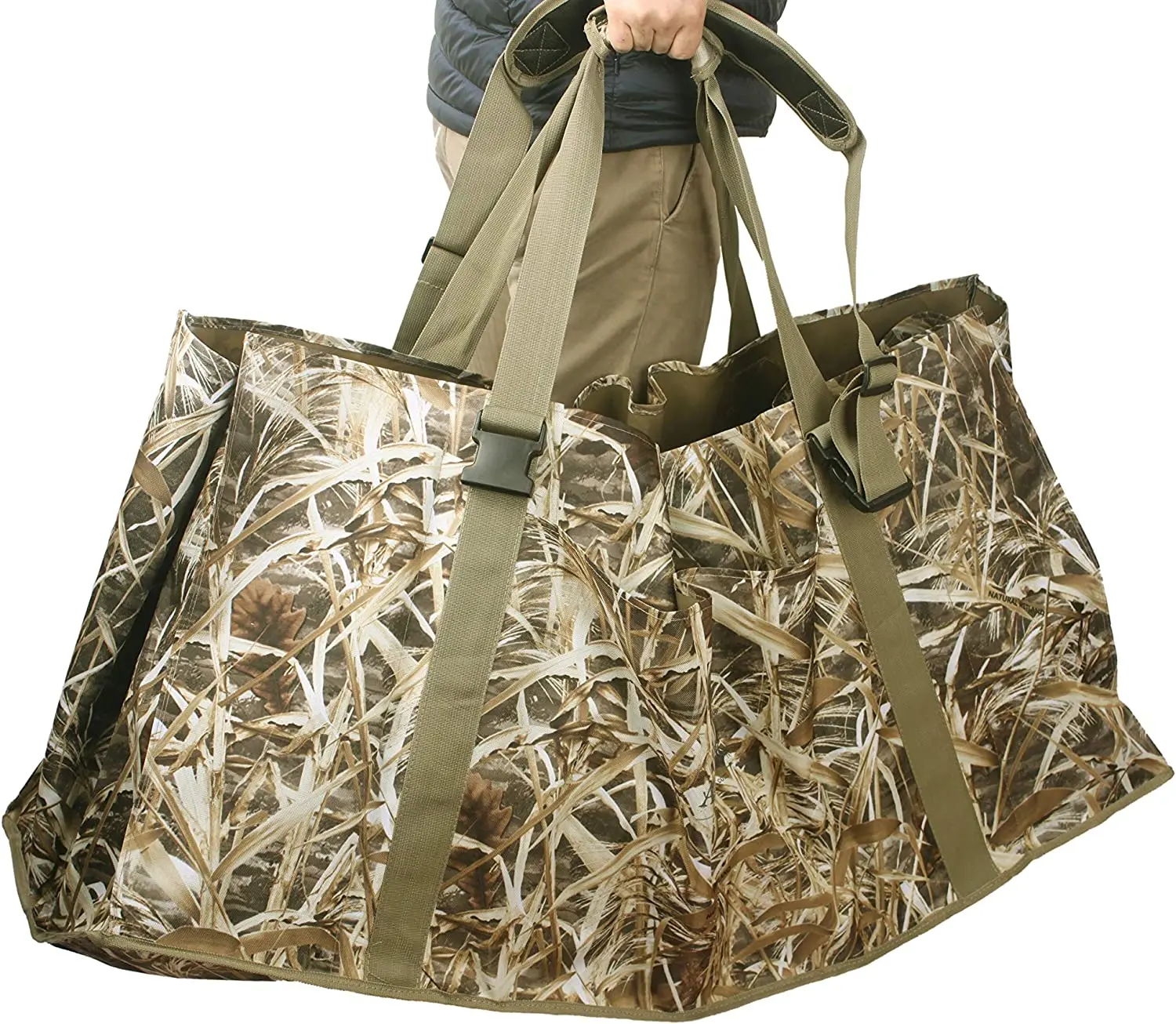 YOUK 12 Slot Waterproof and Durable Duck Decoy Bag with Waterfowl Hunting Blind Camouflage Print Custom Outdoor Design