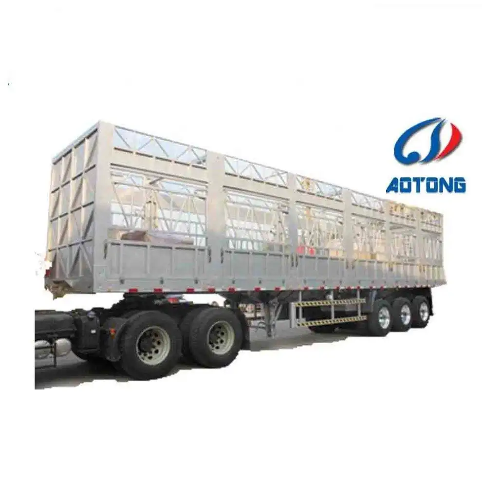 Trailer Manufacturer 2021 New 3 Axle Livestock Store House semi trailer/Bar Fence Cargo Semi Trailer