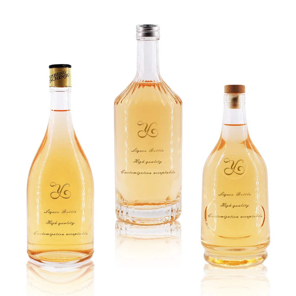 530ml 700ml 750ml Wholesale Glass Liquor Bottles Glass Bottle Packaging for Brandy Whiskey Rum