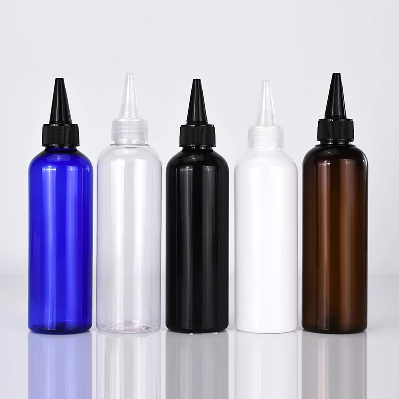 Empty 60ml 100ml 150ml PET Plastic Refillable Hair Color Applicator Squeeze Bottles with Twist Top Cap