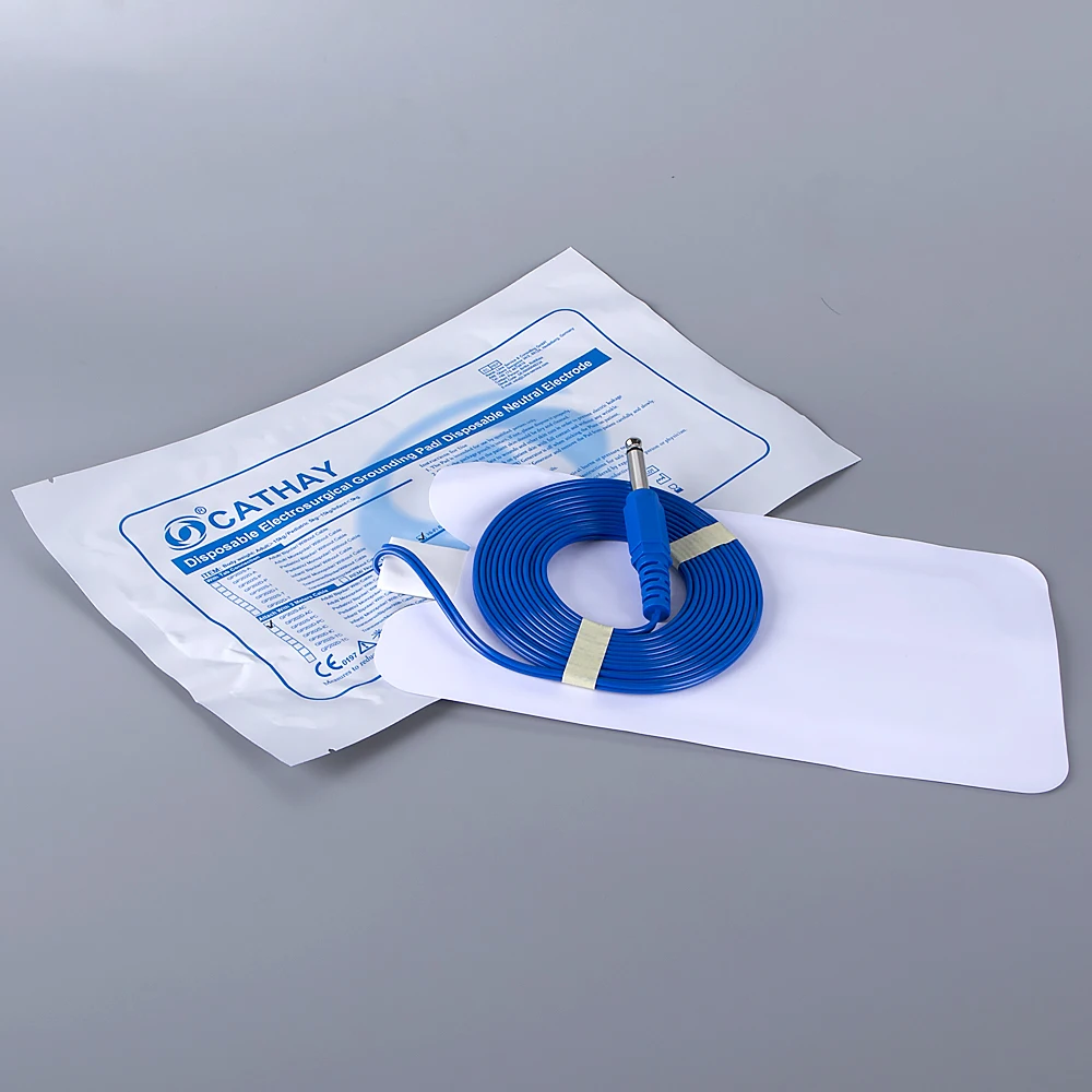 CATHAY Factory Customization Bipolar Surgical Instrument Adult Electrosurgical Grounding Pad with Cable