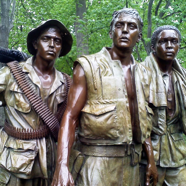 Chinese factory Vietnam War Memorial Three Servicemen bronze statue