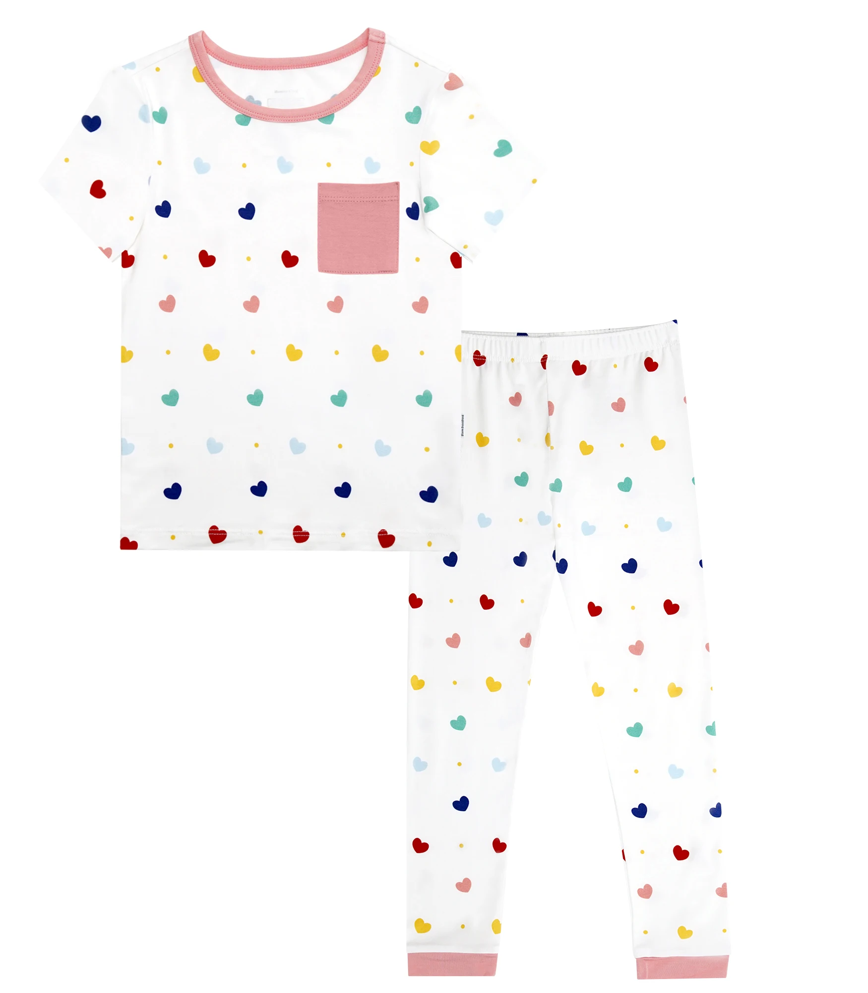 New Arrival Summer Wholesale Soft Organic Bamboo Pajamas 100% Cotton Customization Printing Short Sleeve Baby Girl Clothes Set