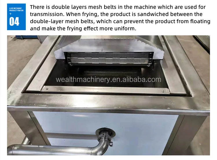 Deep Fryer Automatic Fried Chicken Meat Potato Chips Snack Frying Production Processing Line Frozen French Fries Making Machine