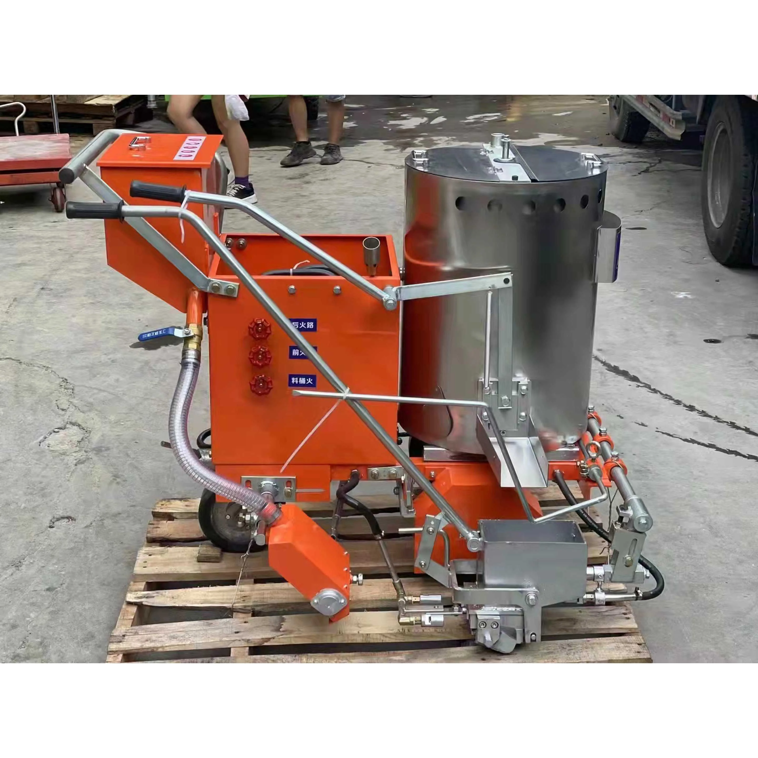 Manufacturer Thermoplastic Paint Hand-Push Road Line Marking Machine for Pavement Zebra Line Painting