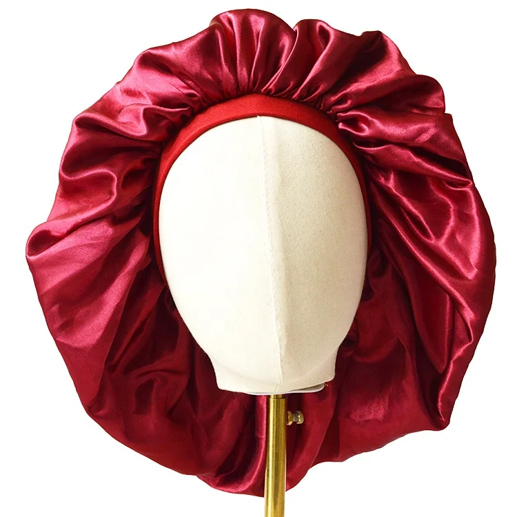 Blank Satin Frontal Hair Wrap Headband Bonnets Sleep Silk Bonnet Elastic Satin Breathable Headwear Bonnet Hat
