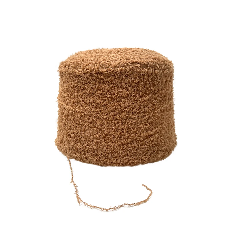 Manufacturer wholesales half day goose down knitted yarn, polyester single-sided velvet yarn, soft velvet yarn, all polyester