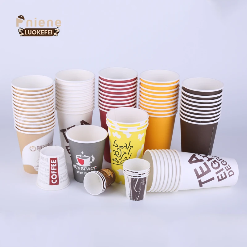 Logo custom print disposable wholesale paper coffee cups high quality eco friendly paper cup manufacture for hot drinks