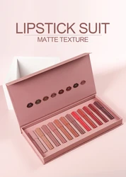 Private label can be customized Make-up 12 lipstick set matte mist female gift box vegetarian no
