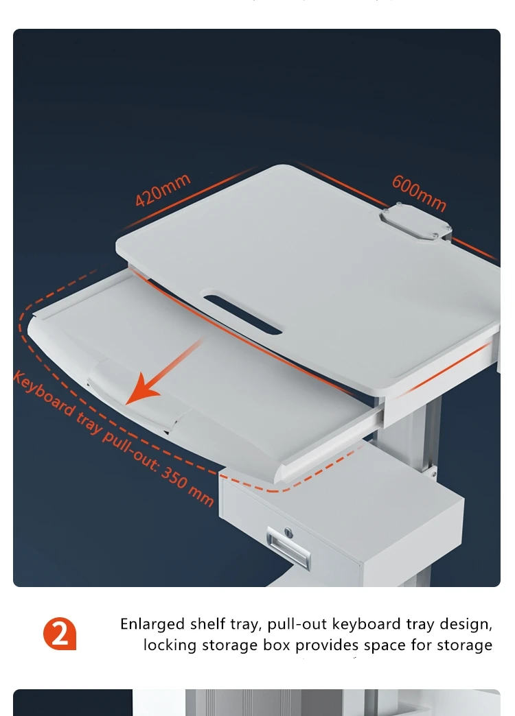 Dental cart laptop notebook medical cart medical trolley for dental clinic hospital oral scanner