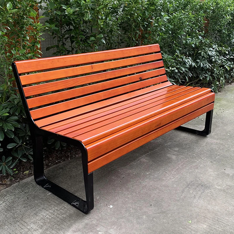 Manufacturer direct sale customizable solid woo commercial restaurant outdoor bench wooden aluminum garden bench