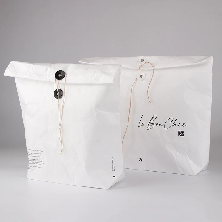 Square bottom DuPont paper gift bag custom Tyvek packaging bag environmental protection bag with LOGO