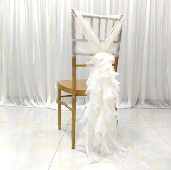 Wholesale  chiffon organza wedding chair sash chair cover decorations
