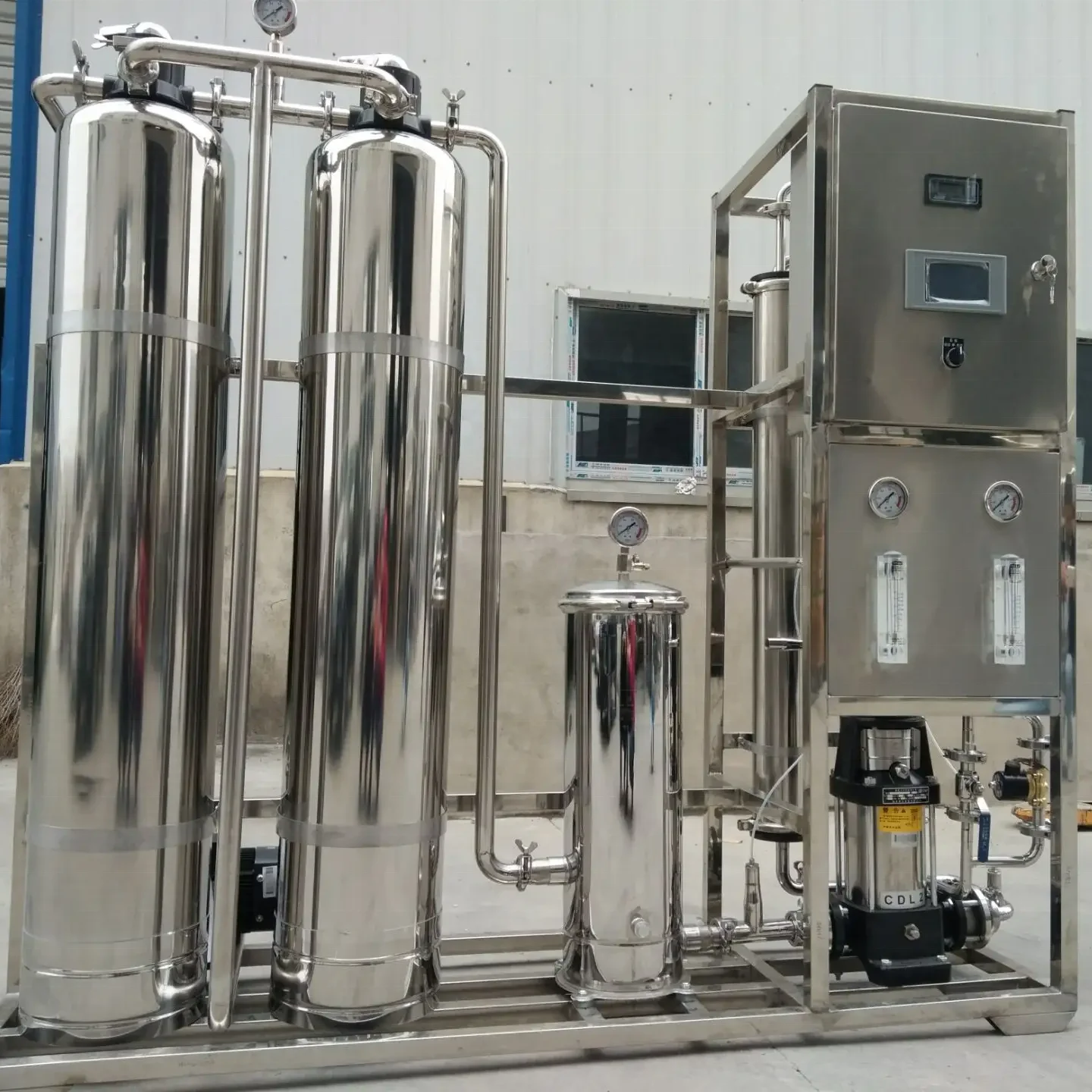 1000 liters ultra clean water equipments 1m3/h 1000l/h double RO system EDI Polished Bed unit RO unit 6T/h 3000 liter per hour