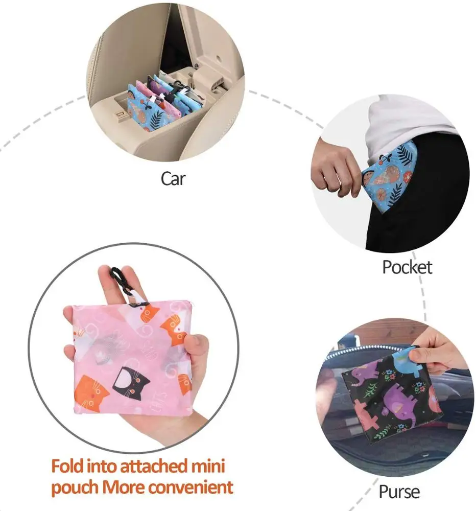 
custom printed foldable polyester shopping bag 