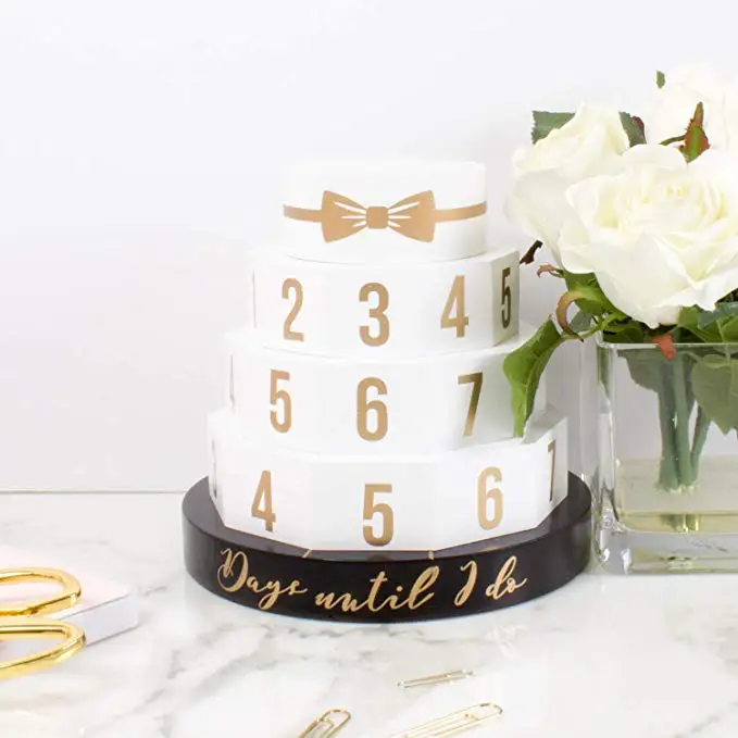 Creative Wedding Countdown Table Calendar Wholesale Personalized Wooden Blocks Custom Desktop Advent Perpetual Calendar