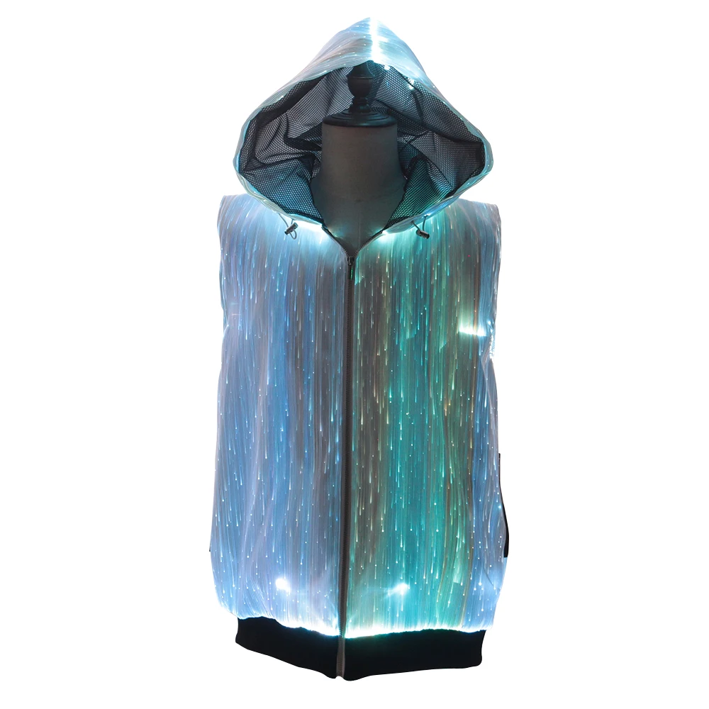 New Arrival Led Men Sweatshirts Man Fashion Street luminous Boy Hiphop Hip-hop Clothing Stretch light up Stylish T Shirts Tees