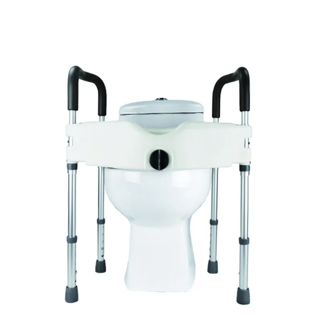 Toilet aluminum auxiliary toilet seat with armrest plastic bedpan