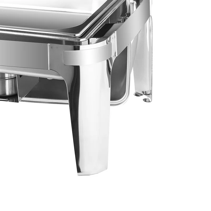 9L Chafer Hot Food Display Warmers Mirror Cover Polish Box Frame Surface Commercial Hotel Buffet Food Warmer