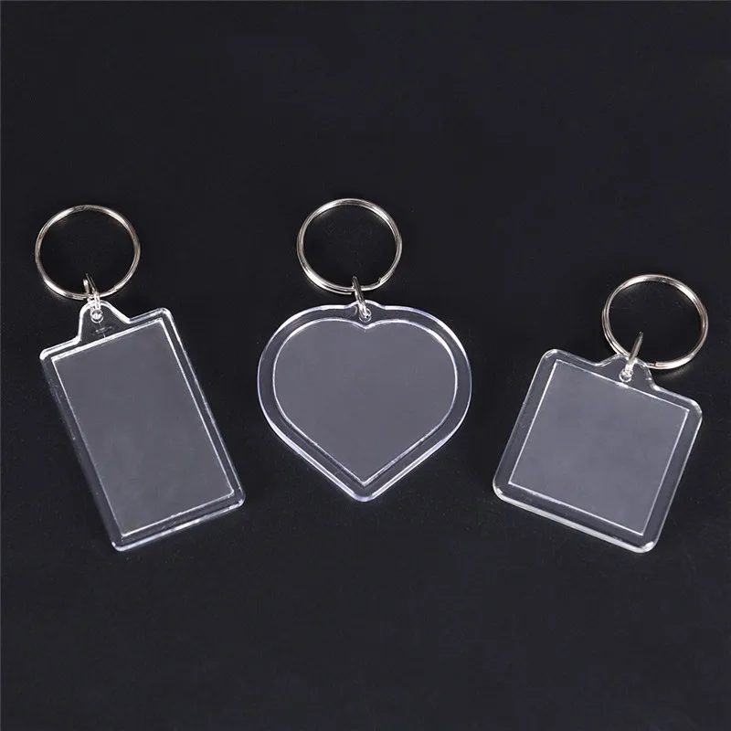 Blank Acrylic Keychain Picture Insert Plastic Photo Frame Key Chain