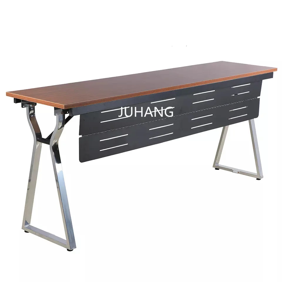 Manufacturers wholesale cross-border export stainless steel leg desk  metal frame wooden table