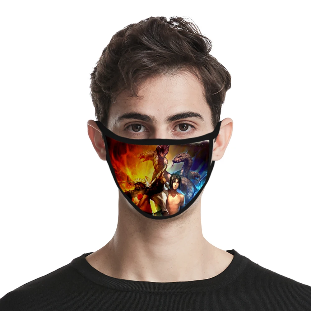 
JCOSTNG Anime Hatake Kakashi Uchiha Sasuke Cartoon Cotton Dustproof Mouth Mask Breathable Cycling Face Mask for Adult Kids 