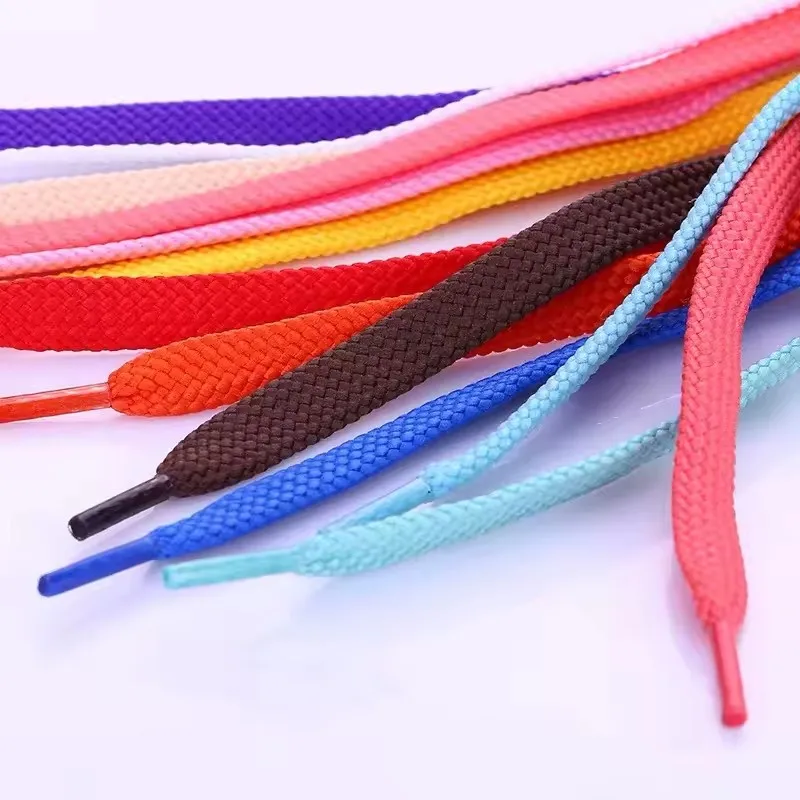 1cm wide Double Layer Polyester Laces Pure Color AF NK SB Dunks Flat Athletic Shoestring Casual Thick NB Sneaker Shoelaces