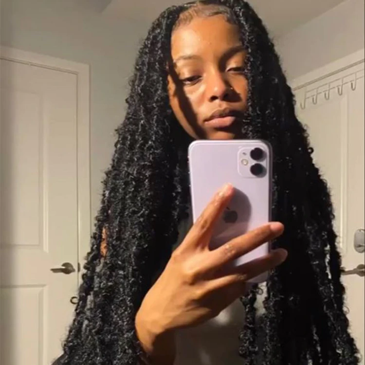 12 24 36 Inch Butterfly Locs Synthetic Crochet Braids Hair Pre-Looped Hair Extensions Soft Locs Wicks Locks For Braids Natural