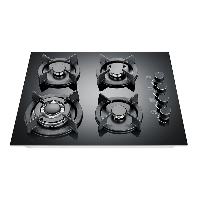 China manufacturer LPG/NG kitchen cooker 5 burner Household tempered glass Gas Cooker