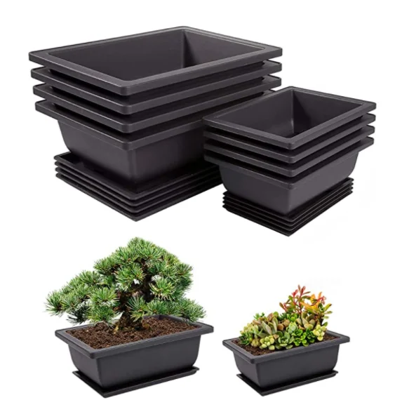 China  rectangle bonsai pots  flower plastic bonsai pot  planter garden rectangle   pot