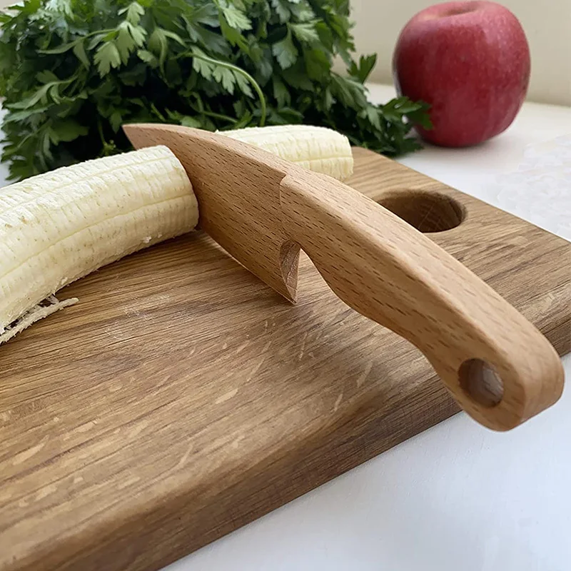 Montessori Handmade Craft Wood Handle Wooden Kids Knife for Kitchen
