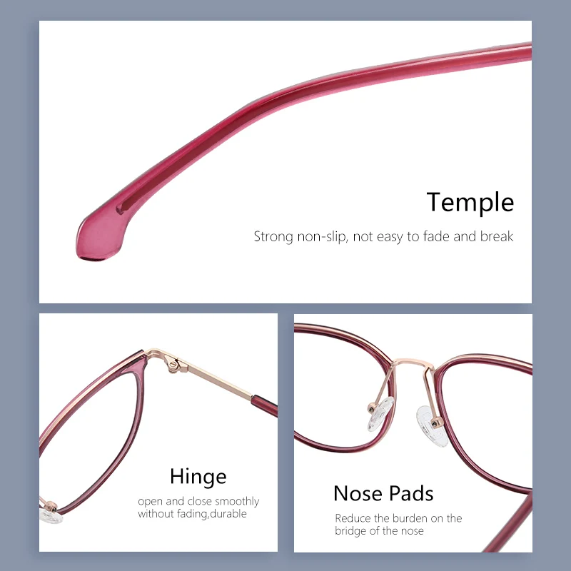 
Fashion Metal Oval Frame Optical Glasses Anti Blue Light Eye Glasses for Male and Female 