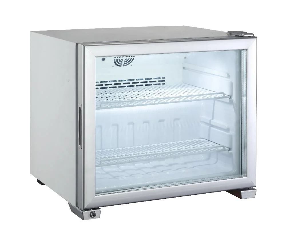 50 liter mini counter top glass door showcase display deep freezer