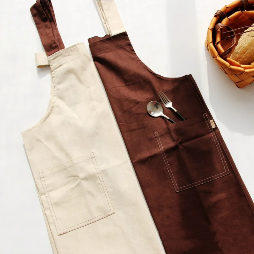 
Hot sale customized canvas cotton 100% cotton bib cobbler uniform apron 