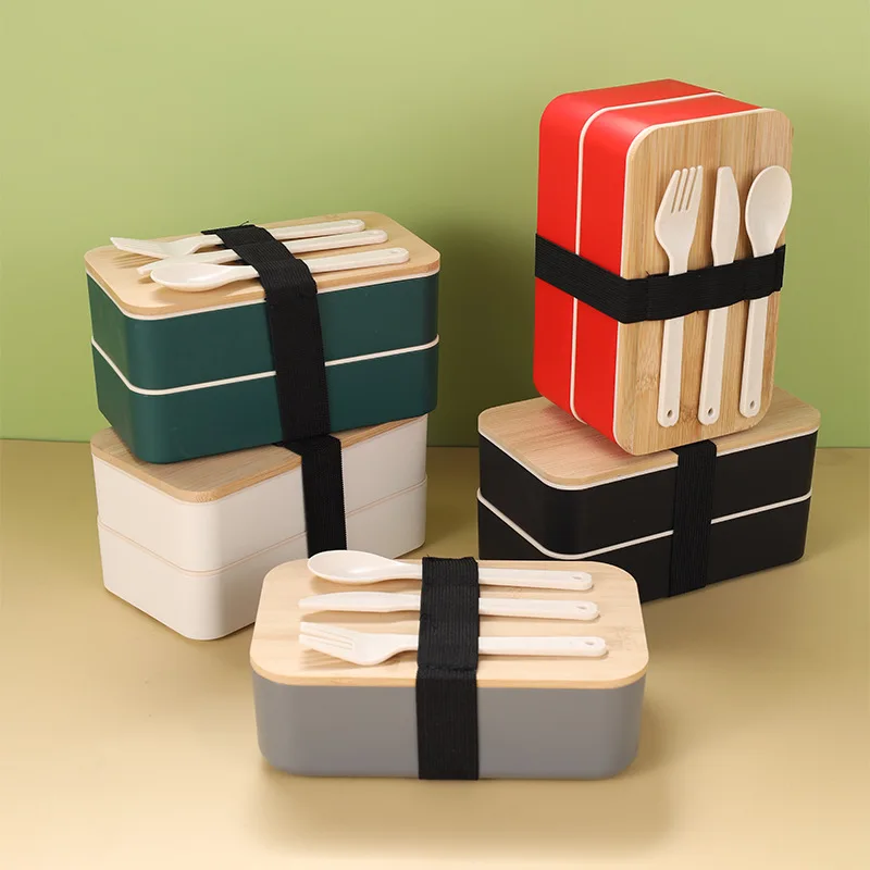 eco friendly bamboo fiber bento lunch box food storage biodegrade custom / bamboo container lunchbox