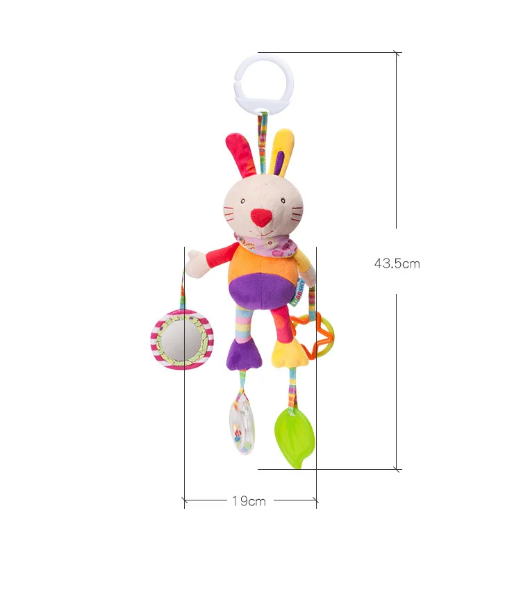 Rabbit infant Animal rattle teether Stroller hanging toy New born babies toy B003E